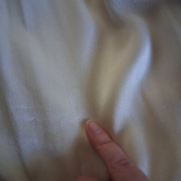 Something Navy NWT Women's S Ivory Grand Lapel Satin Long Trench Coat *FLAWS* - Picture 15 of 16